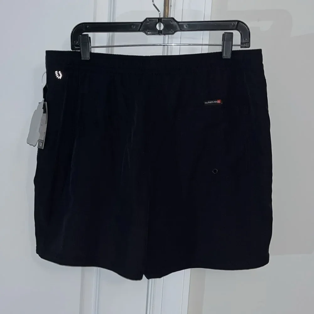 New w/tags Everyday Black Quiksilver water lined surf board swim trunk shorts L
